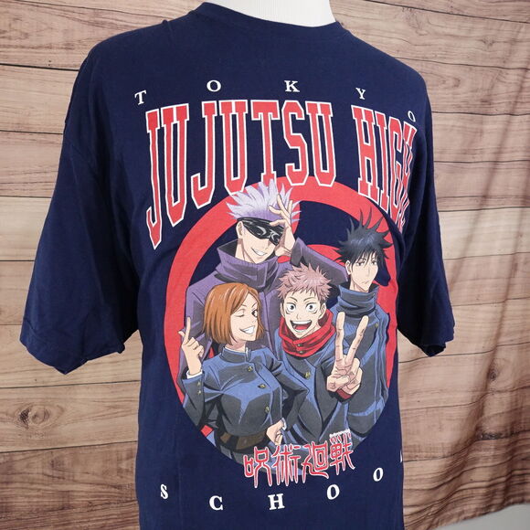 JUJUTSU KAISEN TOKYO HIGH SCHOOL CRUNCHY ROLL BLUE ANIME TSHIRT SZ 3XL - Picture 2 of 7